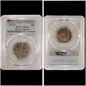 2022-P  PCGS FIRST STRIKE  MS64 Maya Angelou 25 CENT‎ SILVER COIN